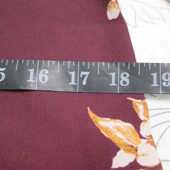 NWT Daniel Rainn Burgundy Floral 3/4 Sleeve Split-neck Chiffon Top-PXS - Picture 11 of 16